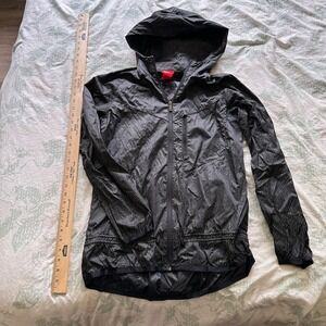 Nike Womens Windrunner Grid Print Hoodie Running Jacket Bk/Gry/Wh Grids Size S